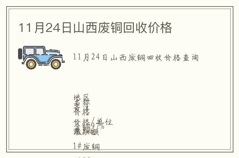 11月24日山西廢銅回收價(jià)格