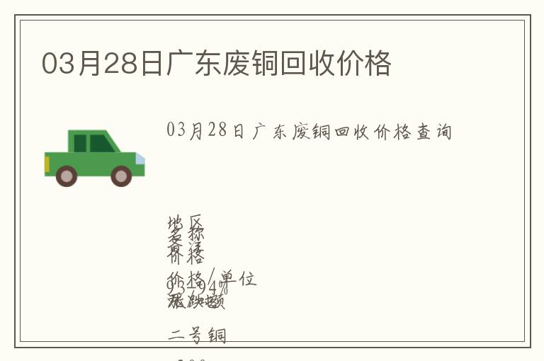 03月28日廣東廢銅回收價(jià)格
