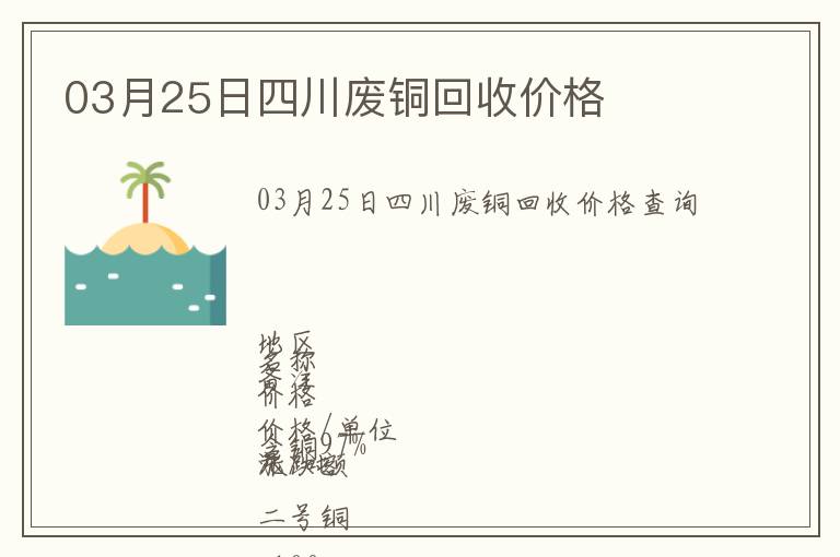 03月25日四川廢銅回收價格