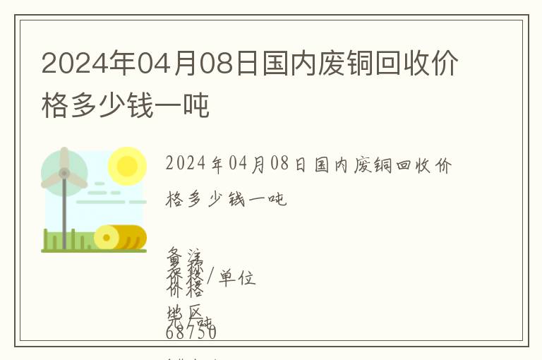 2024年04月08日國內(nèi)廢銅回收價(jià)格多少錢一噸