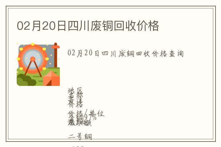 02月20日四川廢銅回收價格