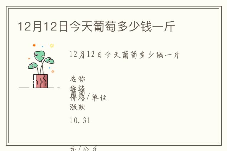12月12日今天葡萄多少錢一斤