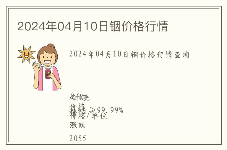 2024年04月10日銦價格行情