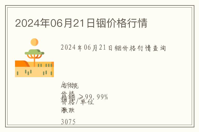 2024年06月21日銦價格行情