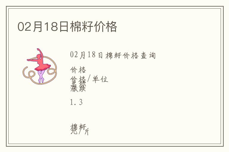 02月18日棉籽價(jià)格