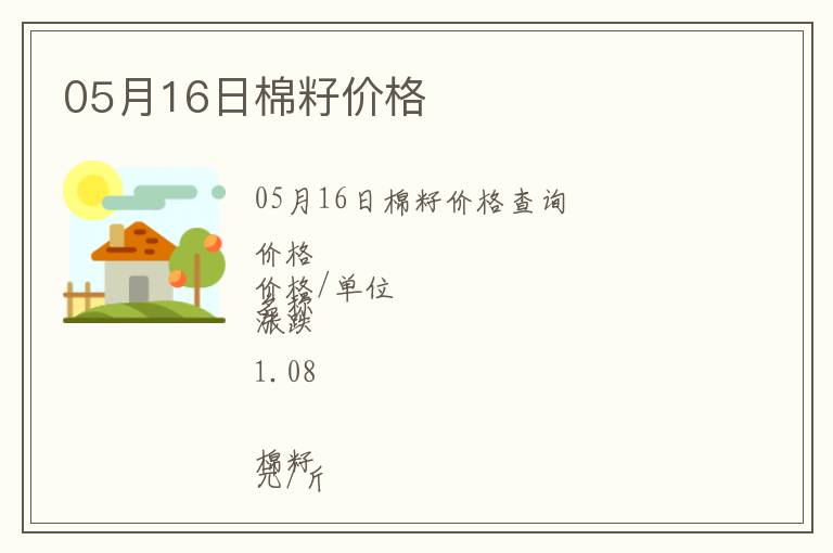 05月16日棉籽價(jià)格