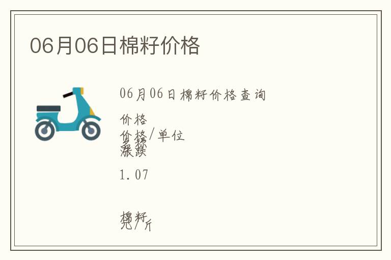 06月06日棉籽價格