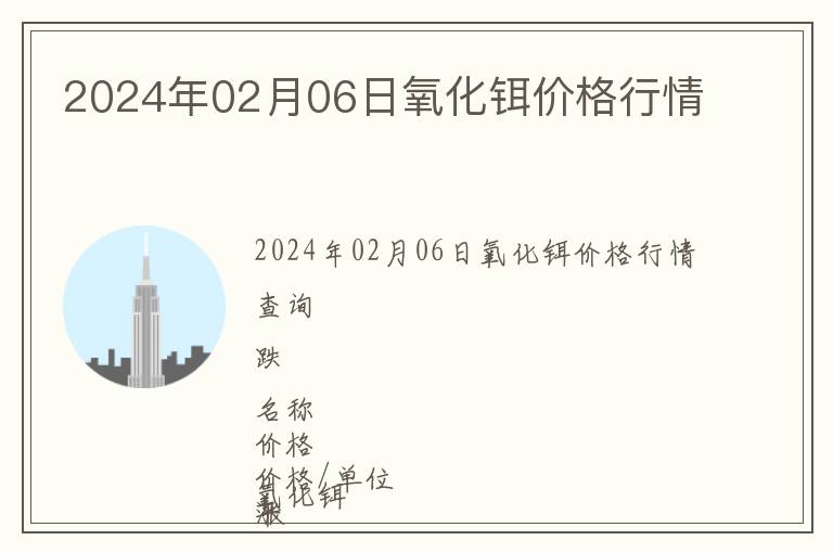 2024年02月06日氧化鉺價格行情