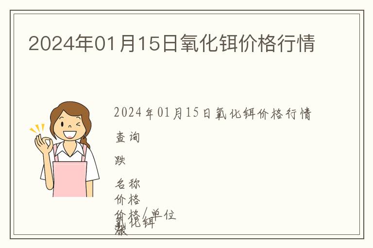 2024年01月15日氧化鉺價格行情