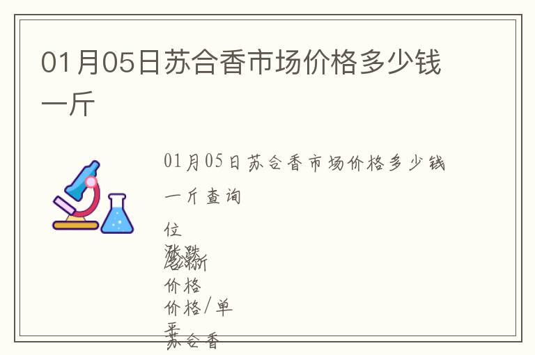01月05日蘇合香市場價格多少錢一斤