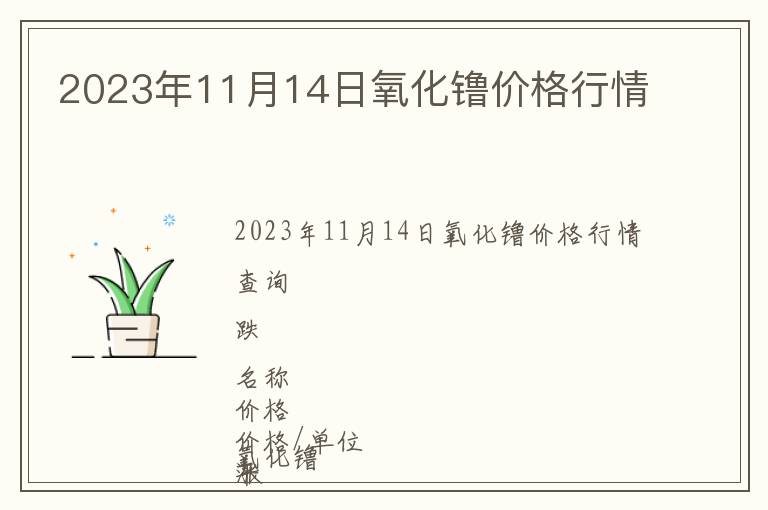 2023年11月14日氧化镥價格行情