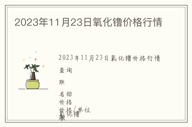 2023年11月23日氧化镥價格行情