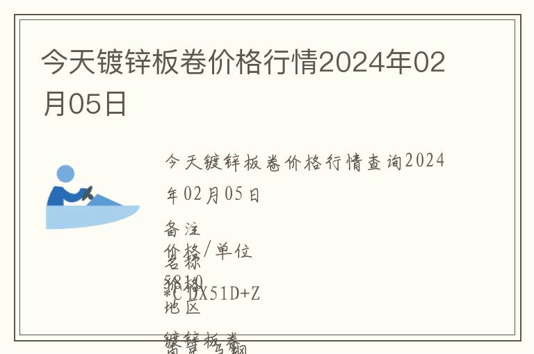 今天鍍鋅板卷價格行情2024年02月05日