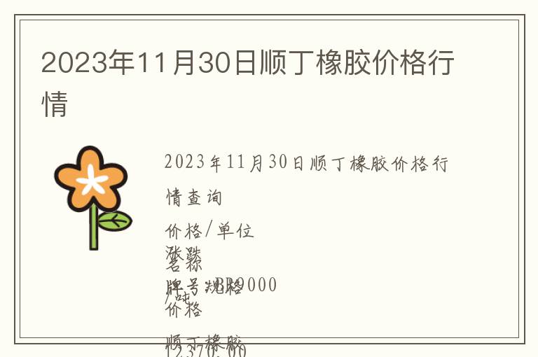 2023年11月30日順丁橡膠價(jià)格行情
