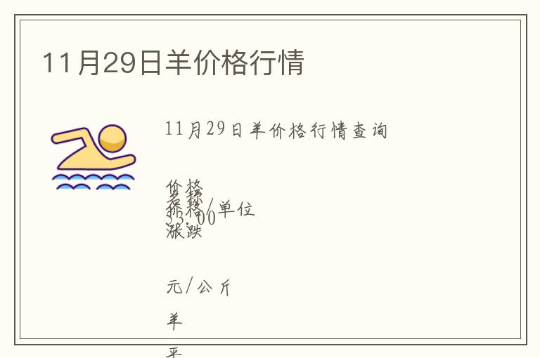 11月29日羊價格行情