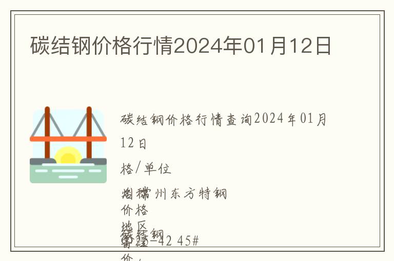 碳結鋼價格行情2024年01月12日