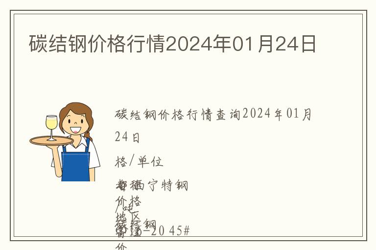 碳結鋼價格行情2024年01月24日