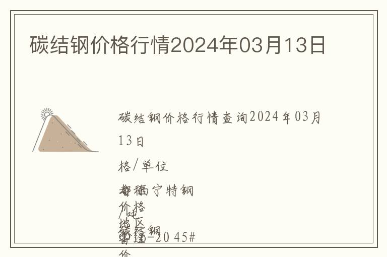 碳結鋼價格行情2024年03月13日