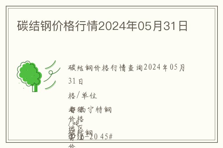 碳結(jié)鋼價(jià)格行情2024年05月31日