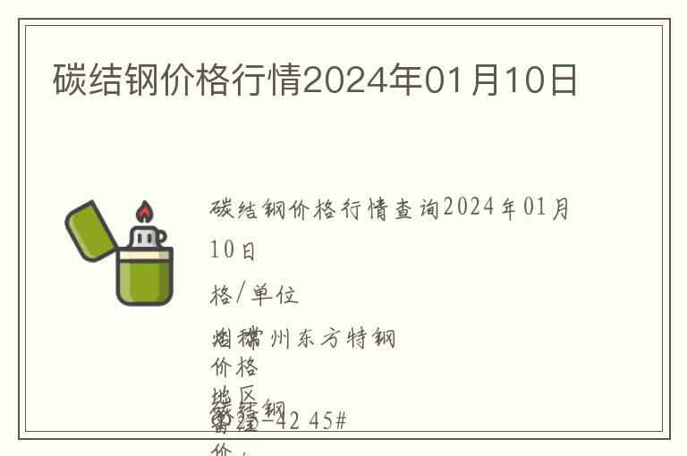 碳結鋼價格行情2024年01月10日