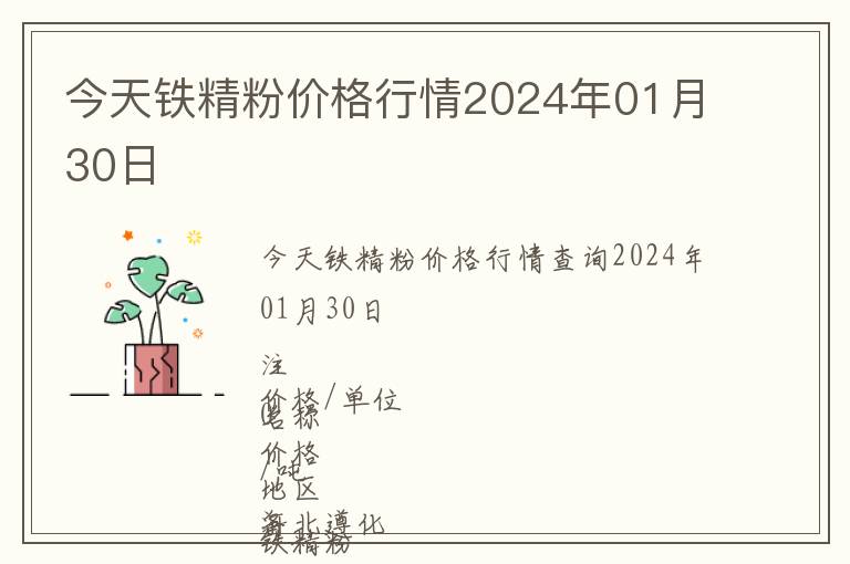 今天鐵精粉價(jià)格行情2024年01月30日