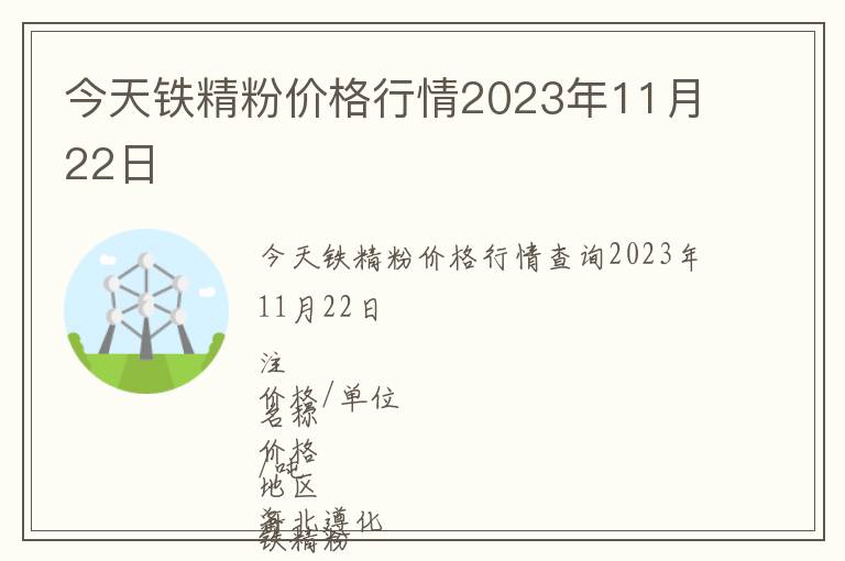 今天鐵精粉價格行情2023年11月22日