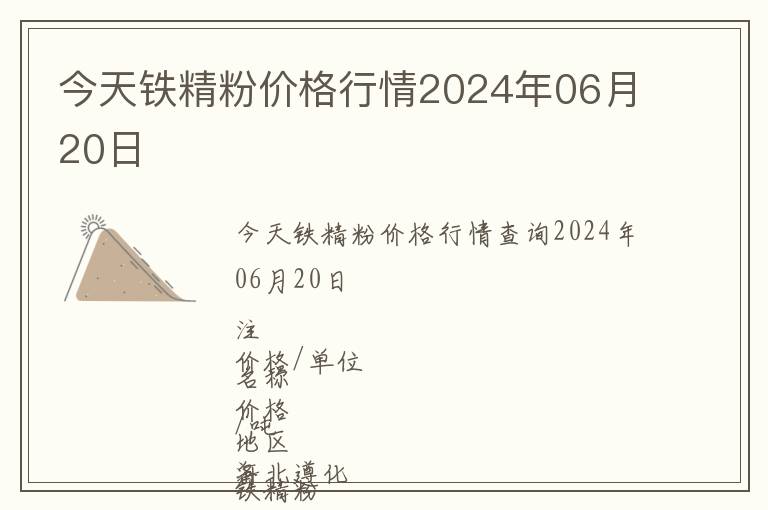 今天鐵精粉價(jià)格行情2024年06月20日
