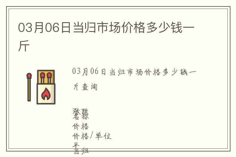 03月06日當歸市場價格多少錢一斤
