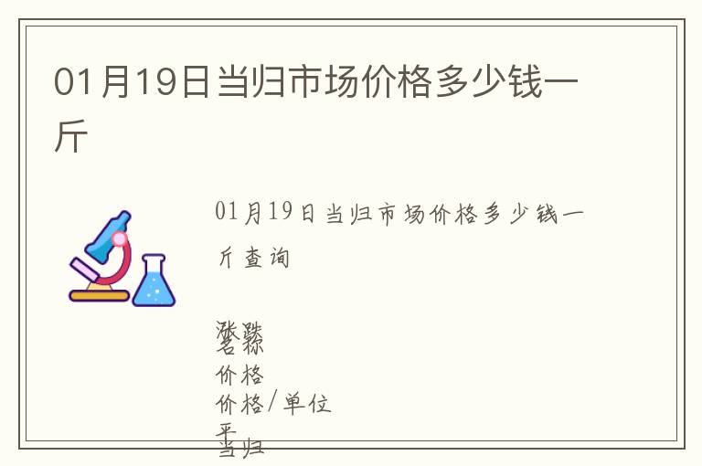 01月19日當(dāng)歸市場(chǎng)價(jià)格多少錢(qián)一斤