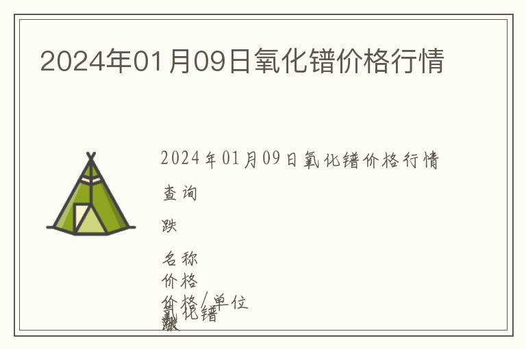 2024年01月09日氧化鐠價格行情