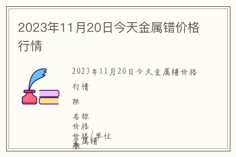 2023年11月20日今天金屬鐠價格行情