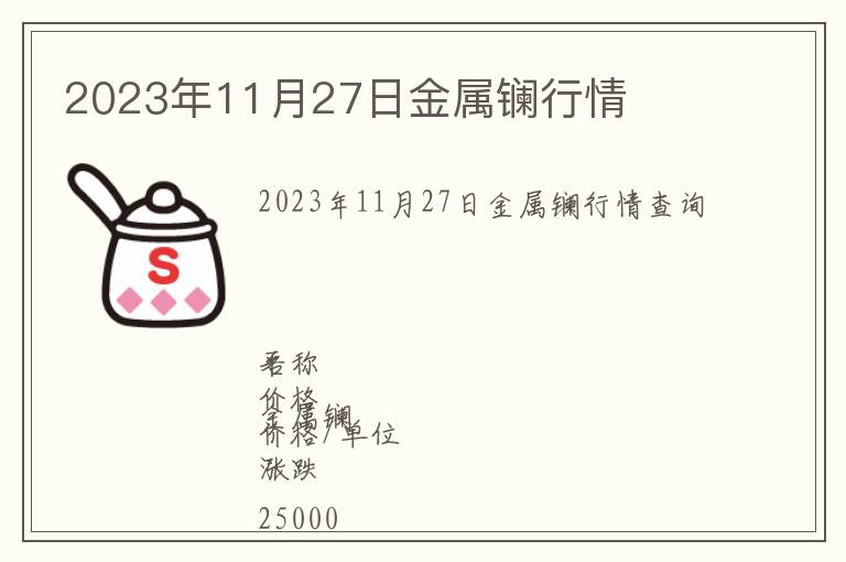 2023年11月27日金屬鑭行情