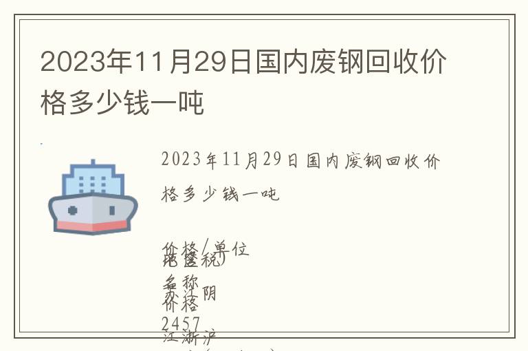 2023年11月29日國內廢鋼回收價格多少錢一噸