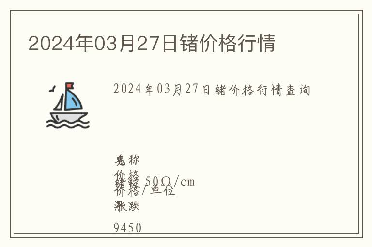 2024年03月27日鍺價格行情