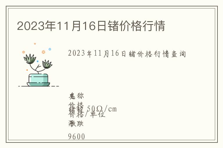 2023年11月16日鍺價格行情
