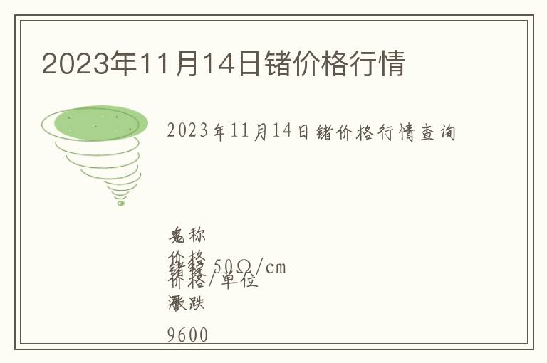 2023年11月14日鍺價格行情
