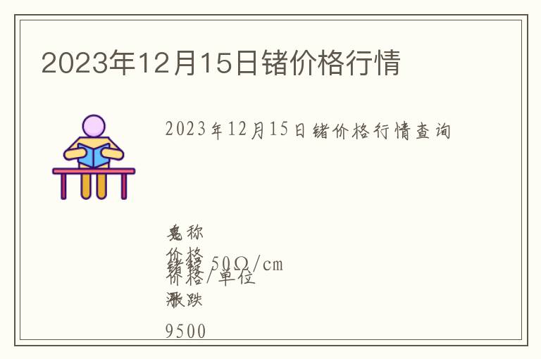 2023年12月15日鍺價格行情