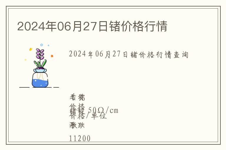 2024年06月27日鍺價格行情