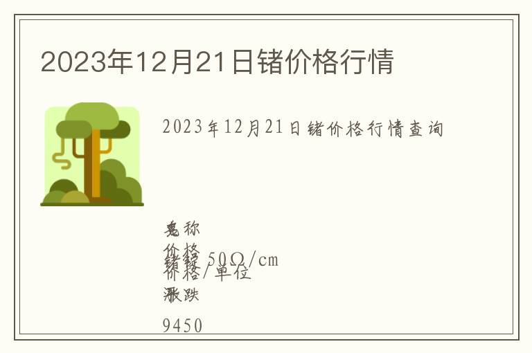 2023年12月21日鍺價格行情