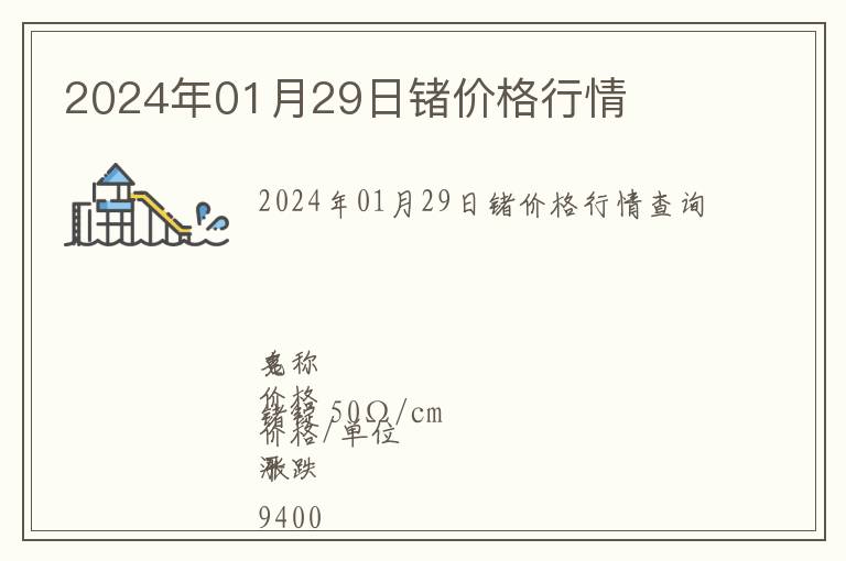 2024年01月29日鍺價格行情