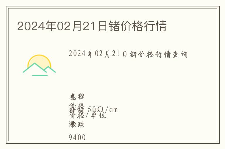 2024年02月21日鍺價(jià)格行情