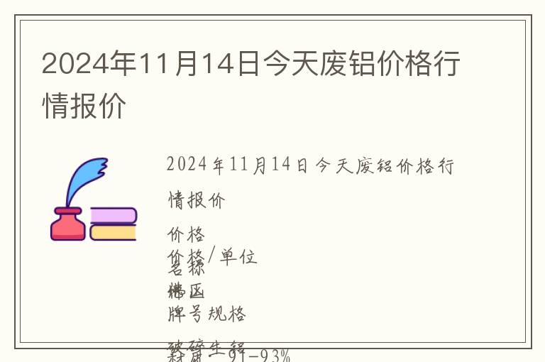 2024年11月14日今天廢鋁價格行情報價