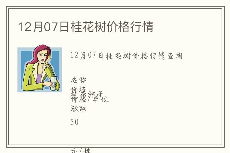 12月07日桂花樹價(jià)格行情