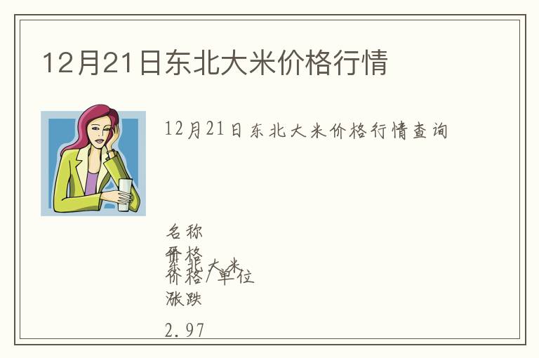12月21日東北大米價格行情