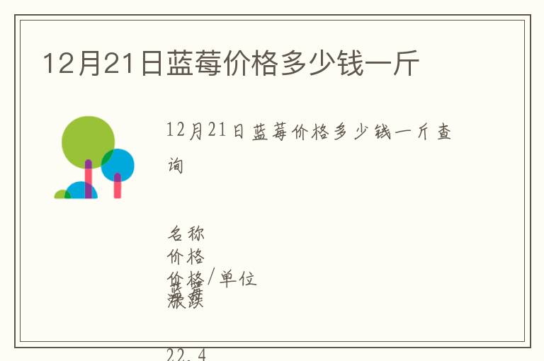 12月21日藍莓價格多少錢一斤