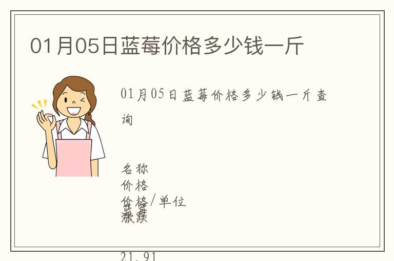01月05日藍莓價格多少錢一斤