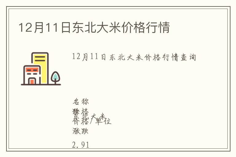 12月11日東北大米價(jià)格行情