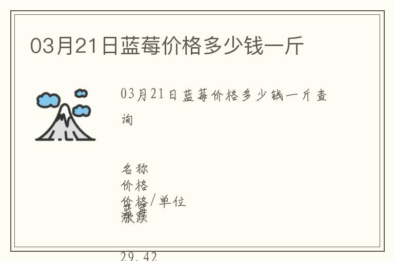 03月21日藍莓價格多少錢一斤