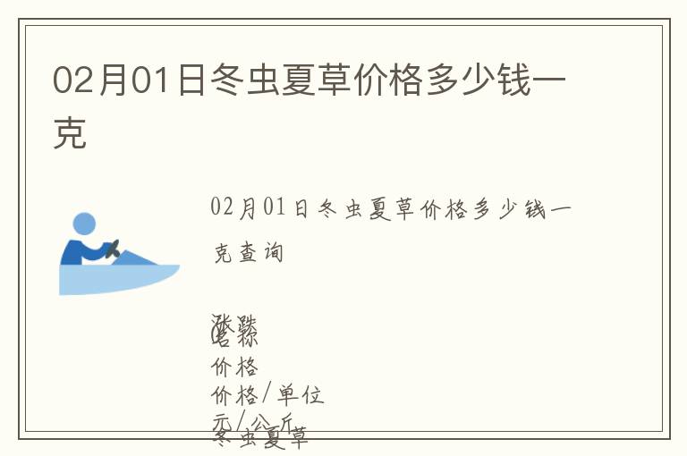 02月01日冬蟲夏草價格多少錢一克