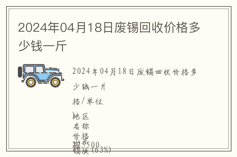 2024年04月18日廢錫回收價格多少錢一斤